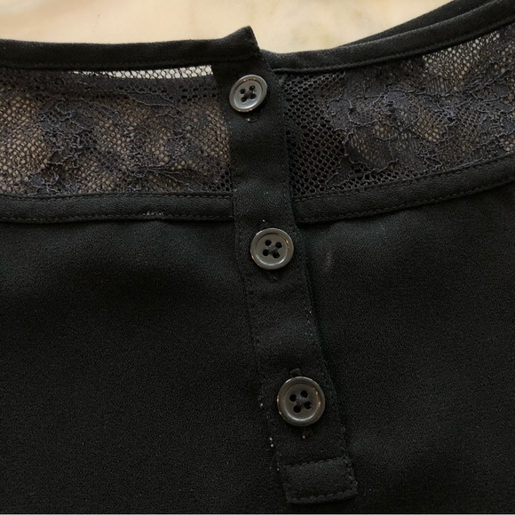 LOFT Black Lace Peter Pan Collar Blouse Size Large - Picture 9 of 11